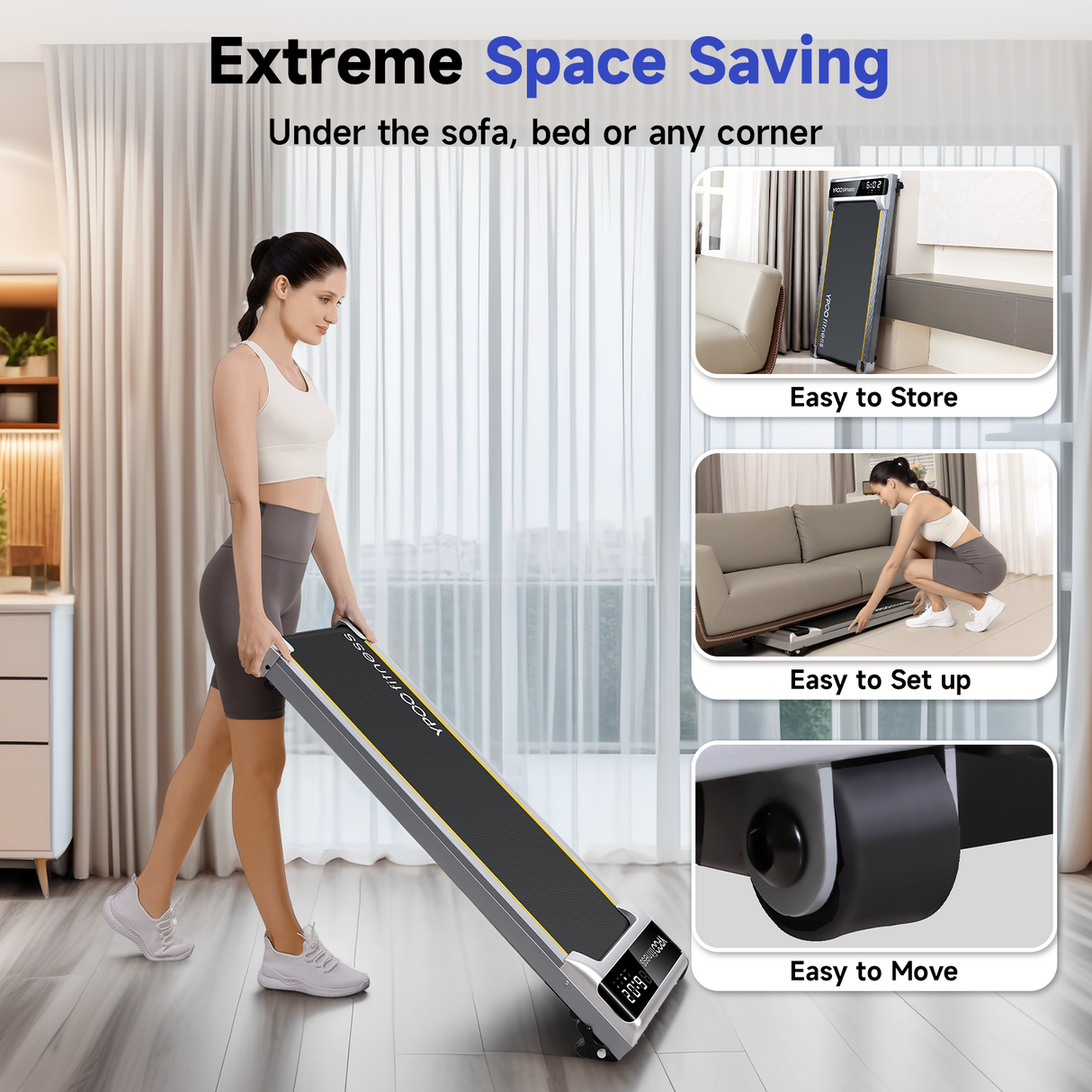 YPOO WP02 Walking Pad with Incline, Sliver Color