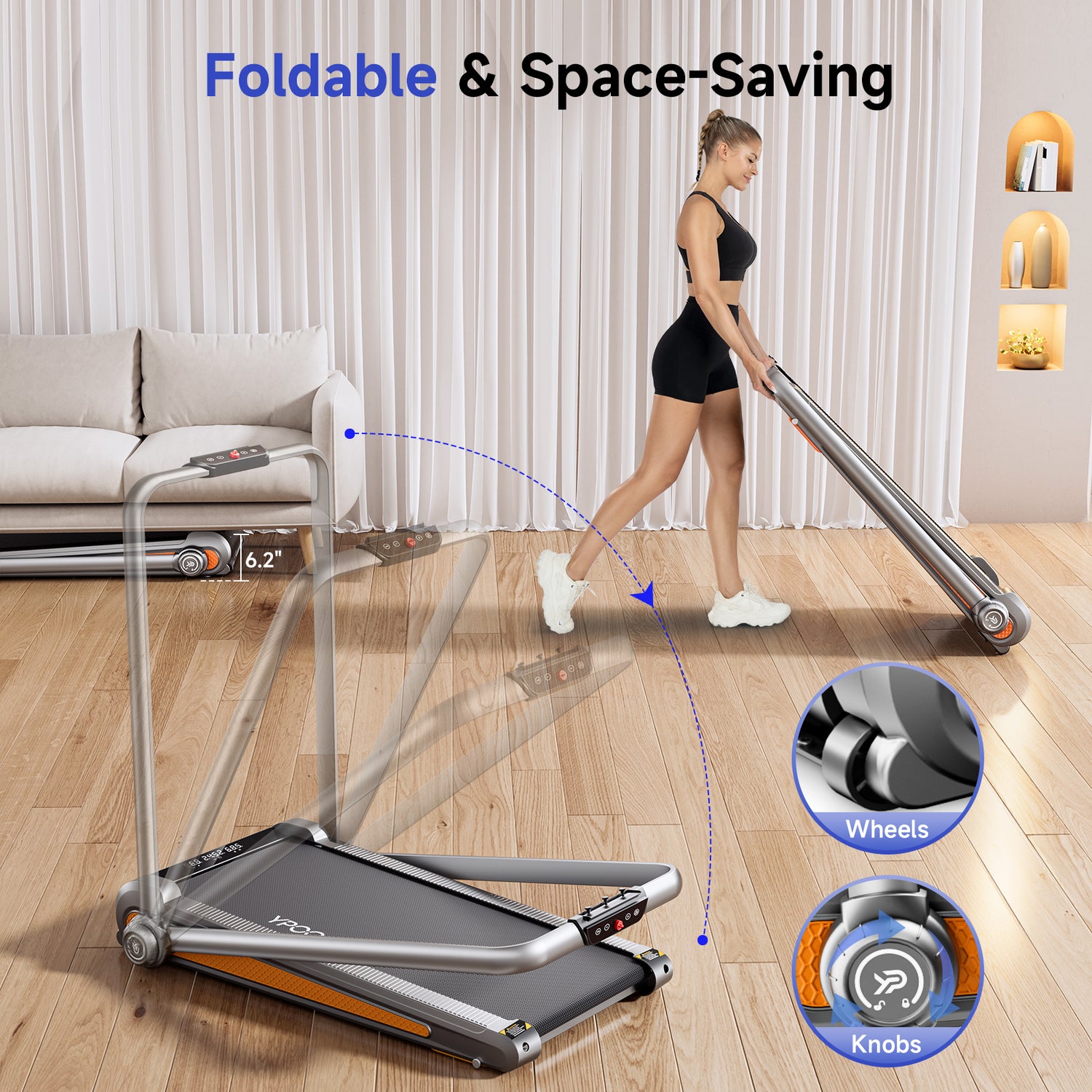 YPOO WALK Incline Foldable Treadmill