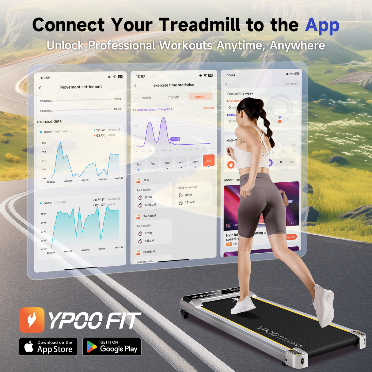 YPOO WP02 Walking Pad with Incline, Sliver Color