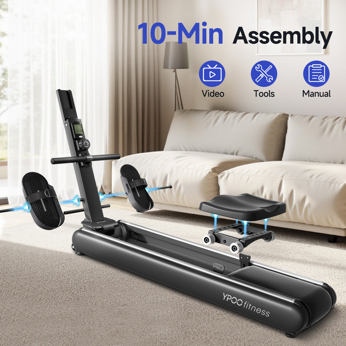 YPOO Magnetic Rowing Machines, 16 Levels Resistance