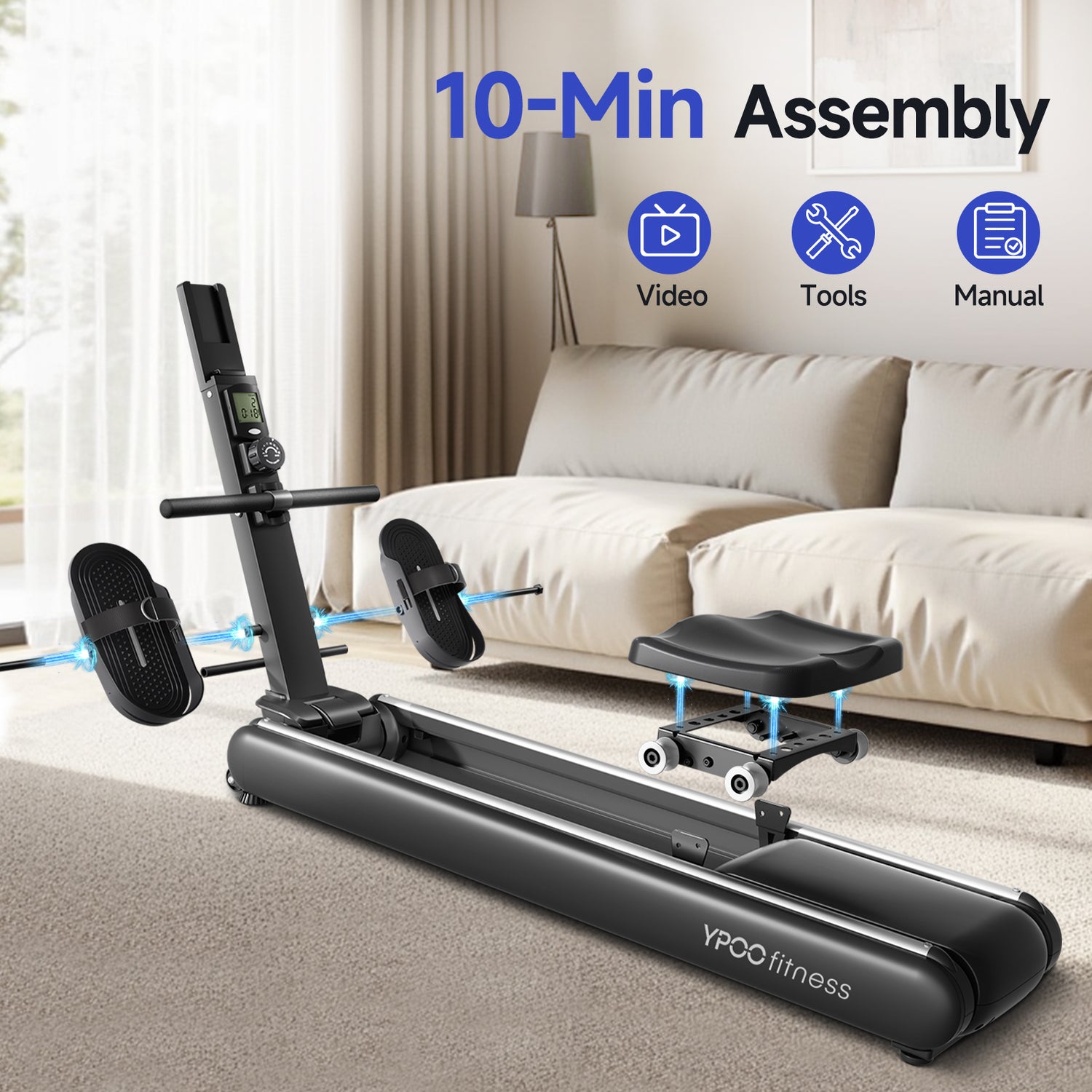 YPOO Magnetic Rowing Machines, 16 Levels Resistance