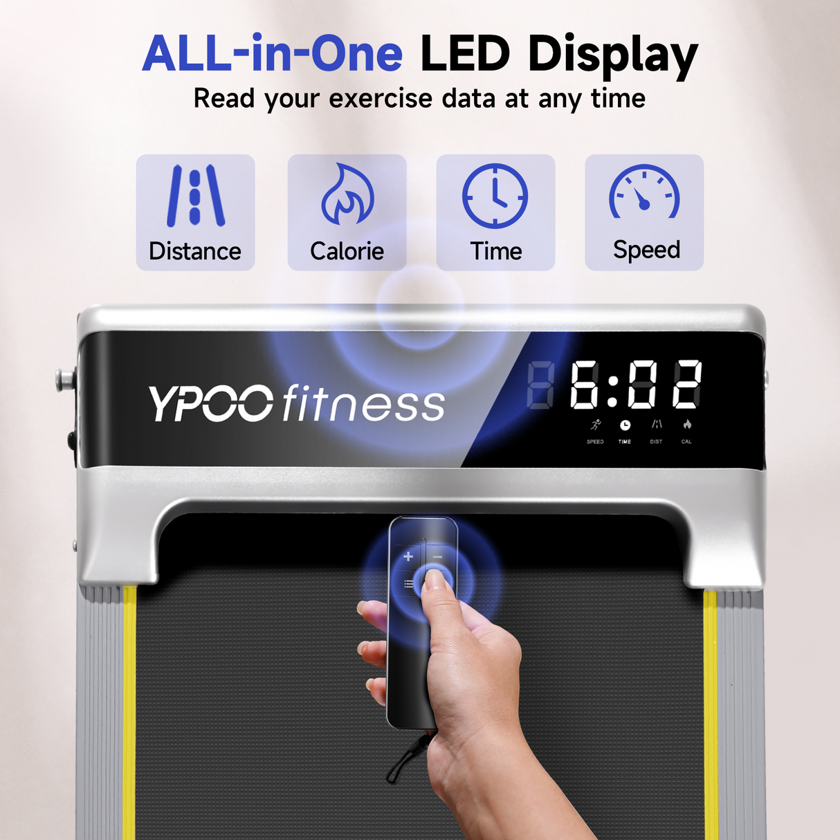 YPOO WP02 Walking Pad with Incline, Sliver Color