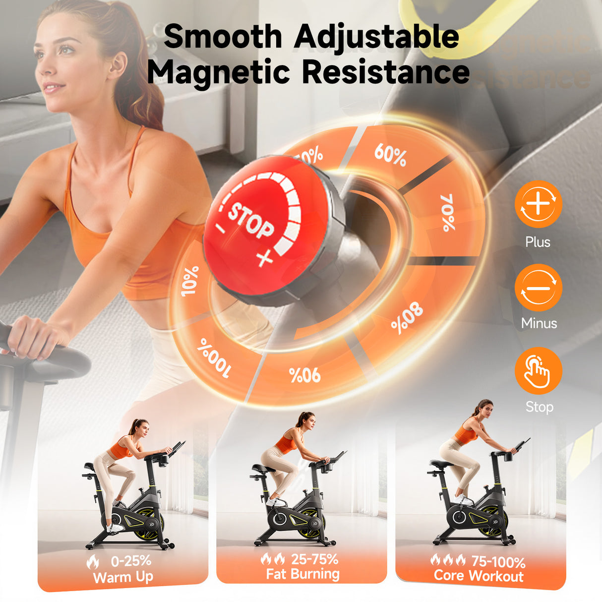 YPOO X3 Exercise Bike, Adjustable Magnetic Resistance Stationary Bikes for Home Cardio with Exclusive App, Indoor Bike with 330lbs Weight Capacity Comfortable Seat, Tablet Mount and Fitness Courses