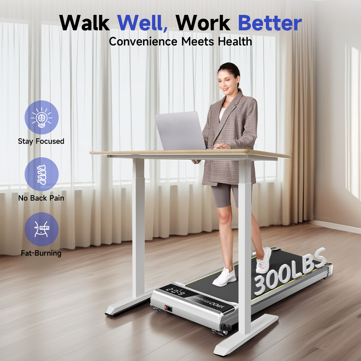 YPOO WP02 Walking Pad with Incline, Sliver Color