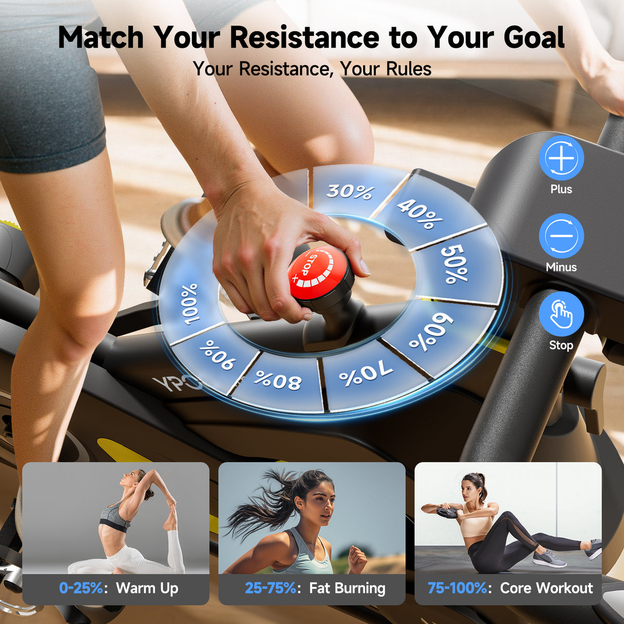 YPOO X5 Exercise Bike, Adjustable Magnetic Resistance Stationary Bikes for Home Cardio with Exclusive App, Indoor Bike with 330lbs Weight Capacity Comfortable Seat, Tablet Mount and Fitness Courses