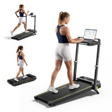 YPOO Walking Pad with Handle Bar 13% Incline 300 LBS,Under Desk Treadmill, Home & office treadmill, 13% incline with handle. Desk-friendly, APP connected, easy portable storage