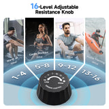 YPOO Rowing Machine for Home, 350 LB Capacity, 16-Level Silent Resistance, Magnetic Rowing Machines for Home Foldable, Full-Body Workout Compact Rowing Machine for Cardio & Strength with APP Support