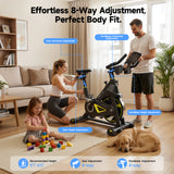 YPOO X5 Exercise Bike, Adjustable Magnetic Resistance Stationary Bikes for Home Cardio with Exclusive App, Indoor Bike with 330lbs Weight Capacity Comfortable Seat, Tablet Mount and Fitness Courses