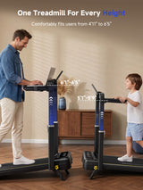 YPOO Walking Pad with Handle Bar 13% Incline 300 LBS,Under Desk Treadmill, Home & office treadmill, 13% incline with handle. Desk-friendly, APP connected, easy portable storage