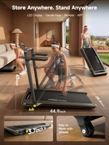 YPOO Ultra Slim Walking Pad Treadmill with 14% Incline, Under Desk Walking Pad with Auto-Maintenance System Belt, Smart App & Remote Control, Portable Treadmill for Home Office, 350LBS Capacity