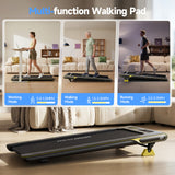 YPOO Ultra Slim Walking Pad Treadmill with 14% Incline, Under Desk Walking Pad with Auto-Maintenance System Belt, Smart App & Remote Control, Portable Treadmill for Home Office, 350LBS Capacity