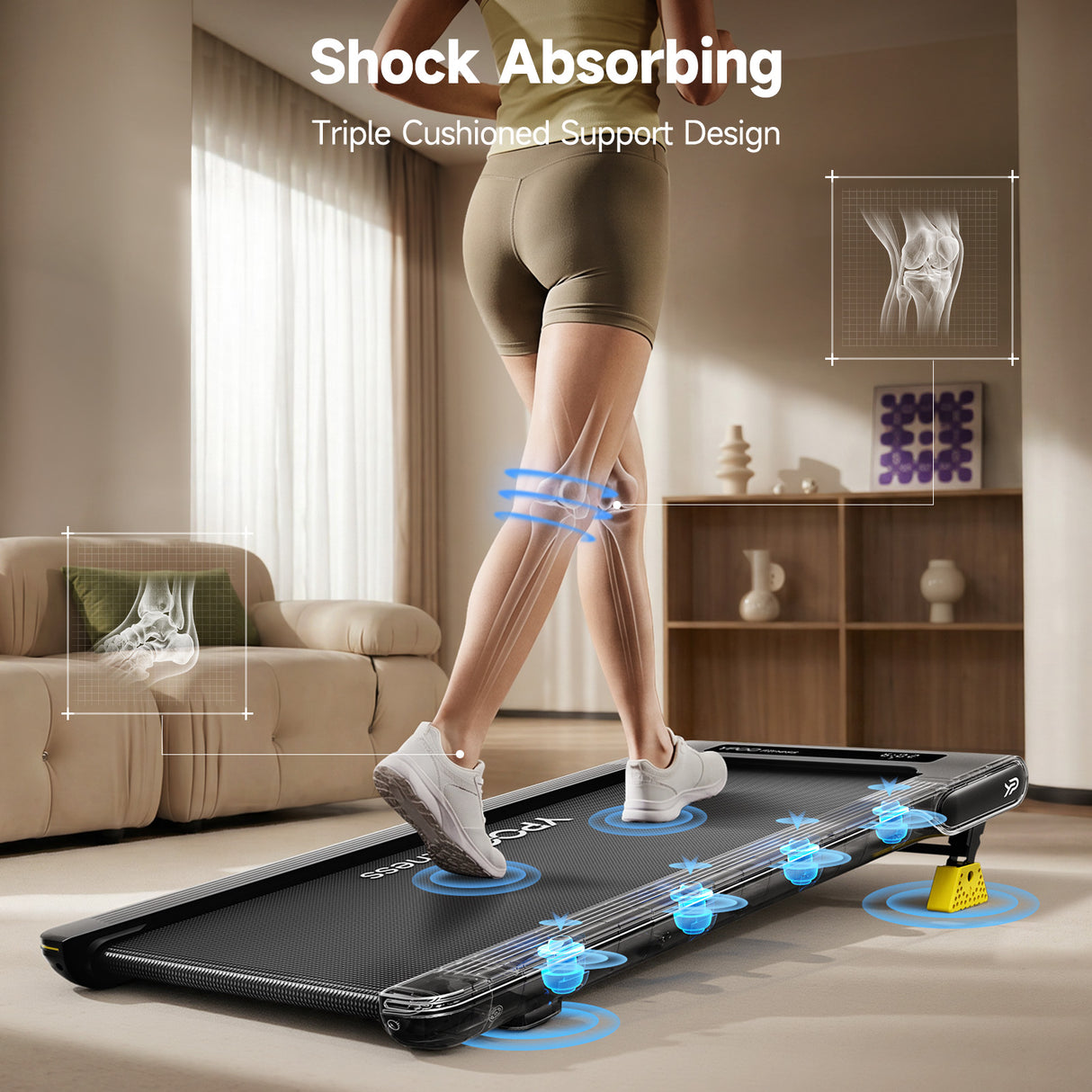 YPOO Ultra Slim Walking Pad Treadmill with 14% Incline, Under Desk Walking Pad with Auto-Maintenance System Belt, Smart App & Remote Control, Portable Treadmill for Home Office, 350LBS Capacity