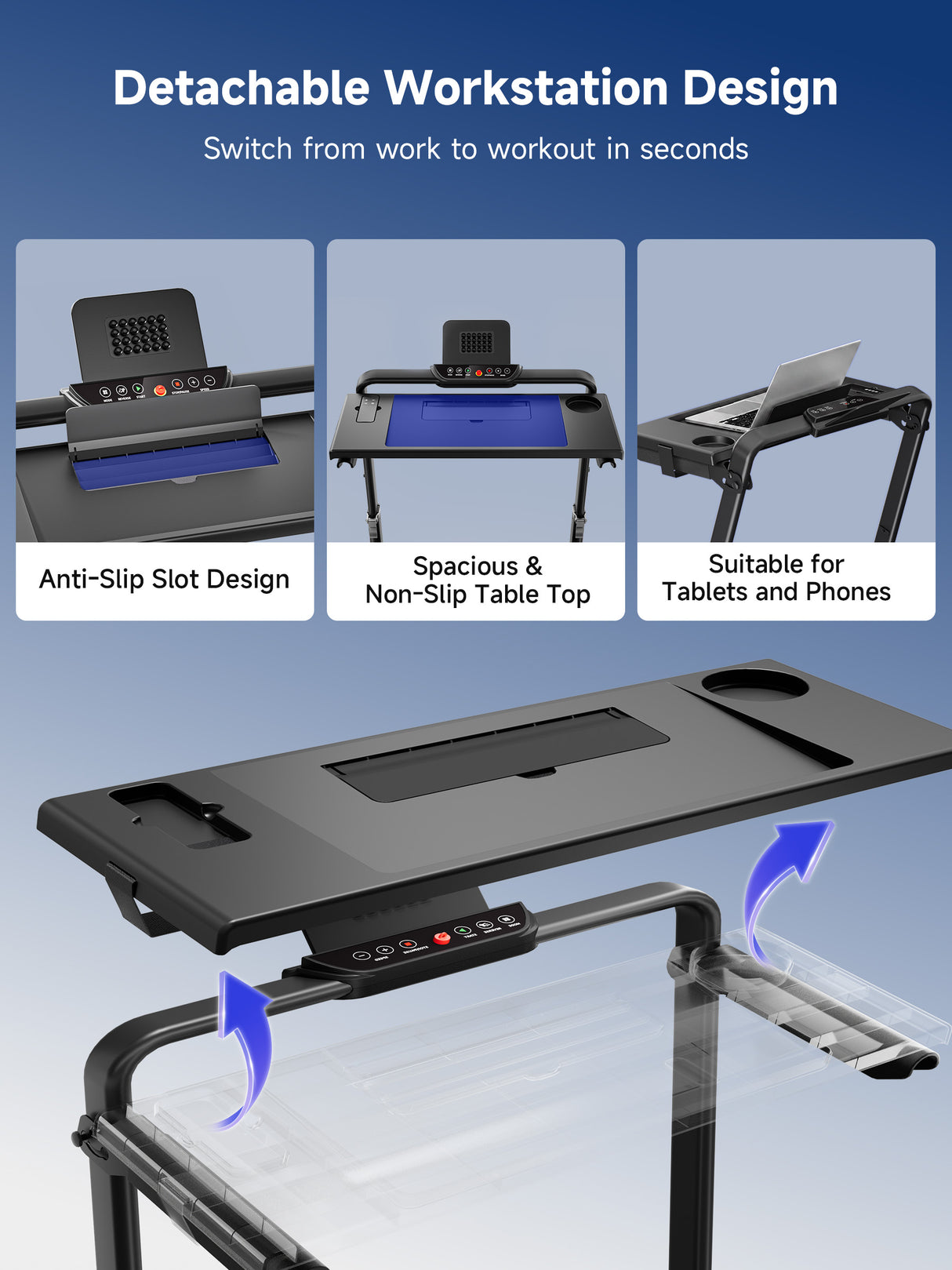 YPOO Walking Pad with Handle Bar 13% Incline 300 LBS,Under Desk Treadmill, Home & office treadmill, 13% incline with handle. Desk-friendly, APP connected, easy portable storage