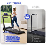 YPOO Foldable Treadmill with Incline, Walking Pad with Handle Bar 3 Level Incline, Portable Folding Treadmills for Home/Office 300 Lbs Capacity, Quiet Desk Treadmill with Remote Control & APP