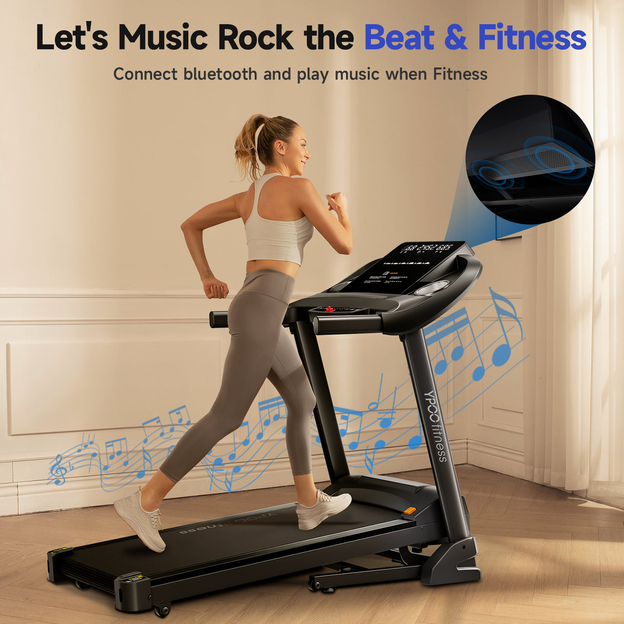 YPOO V9 Auto-Folding Treadmill with Electric Incline