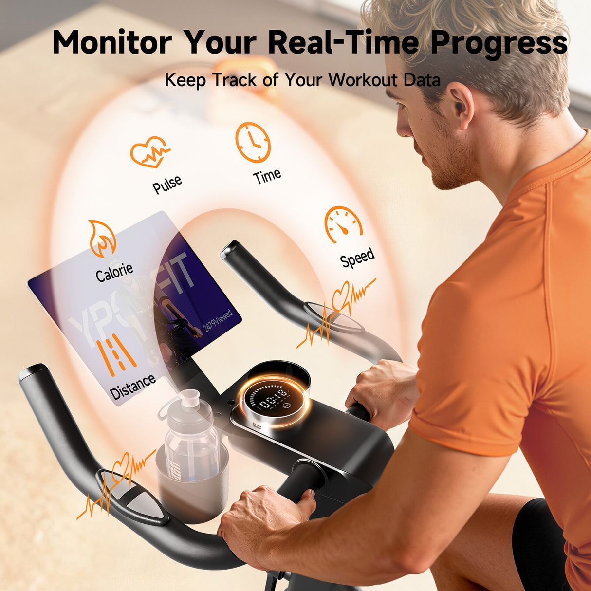 YPOO X3 Exercise Bike, Adjustable Magnetic Resistance Stationary Bikes for Home Cardio with Exclusive App, Indoor Bike with 330lbs Weight Capacity Comfortable Seat, Tablet Mount and Fitness Courses