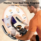 YPOO X3 Exercise Bike, Adjustable Magnetic Resistance Stationary Bikes for Home Cardio with Exclusive App, Indoor Bike with 330lbs Weight Capacity Comfortable Seat, Tablet Mount and Fitness Courses