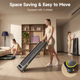 YPOO Ultra Slim Walking Pad Treadmill with 14% Incline, Under Desk Walking Pad with Auto-Maintenance System Belt, Smart App & Remote Control, Portable Treadmill for Home Office, 350LBS Capacity