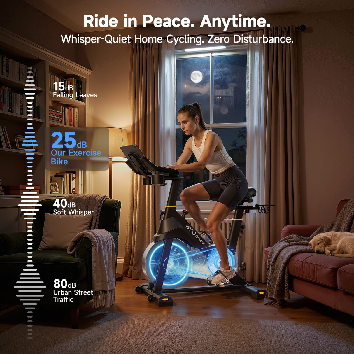 YPOO X5 Exercise Bike, Adjustable Magnetic Resistance Stationary Bikes for Home Cardio with Exclusive App, Indoor Bike with 330lbs Weight Capacity Comfortable Seat, Tablet Mount and Fitness Courses