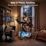 YPOO X5 Exercise Bike, Adjustable Magnetic Resistance Stationary Bikes for Home Cardio with Exclusive App, Indoor Bike with 330lbs Weight Capacity Comfortable Seat, Tablet Mount and Fitness Courses