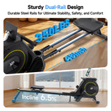YPOO Rowing Machine for Home, 350 LB Capacity, 16-Level Silent Resistance, Magnetic Rowing Machines for Home Foldable, Full-Body Workout Compact Rowing Machine for Cardio & Strength with APP Support