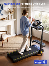 YPOO Walking Pad with Handle Bar 13% Incline 300 LBS,Under Desk Treadmill, Home & office treadmill, 13% incline with handle. Desk-friendly, APP connected, easy portable storage