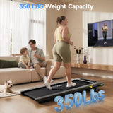 YPOO Ultra Slim Walking Pad Treadmill with 14% Incline, Under Desk Walking Pad with Auto-Maintenance System Belt, Smart App & Remote Control, Portable Treadmill for Home Office, 350LBS Capacity