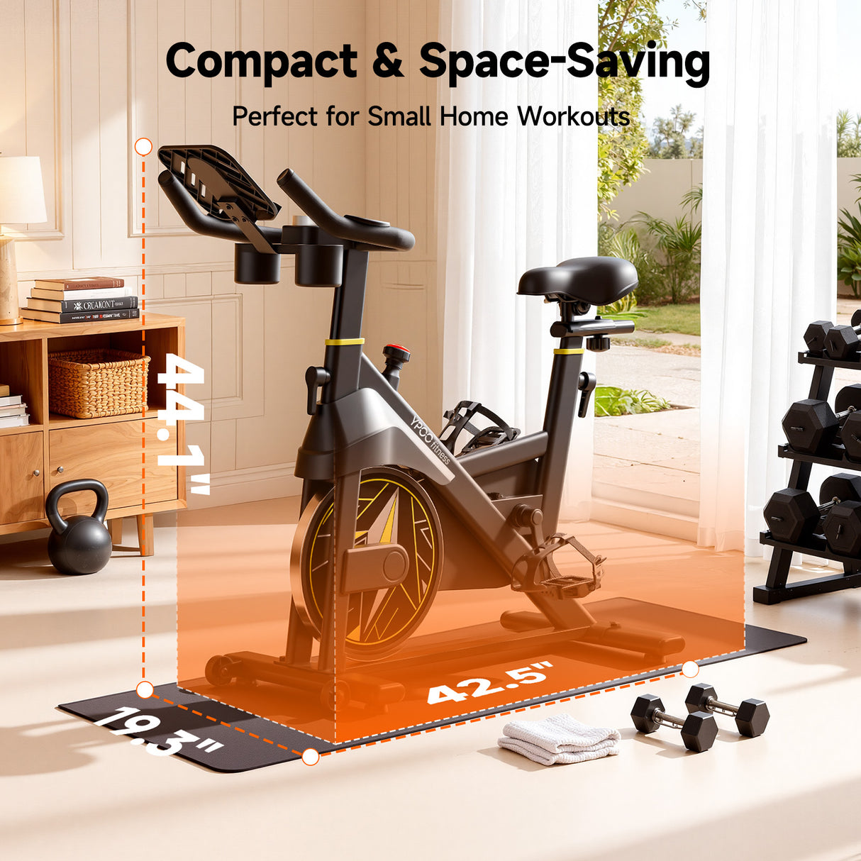 YPOO X3 Exercise Bike, Adjustable Magnetic Resistance Stationary Bikes for Home Cardio with Exclusive App, Indoor Bike with 330lbs Weight Capacity Comfortable Seat, Tablet Mount and Fitness Courses