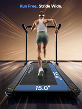 YPOO Ultra Slim Walking Pad Treadmill with 14% Incline, Under Desk Walking Pad with Auto-Maintenance System Belt, Smart App & Remote Control, Portable Treadmill for Home Office, 350LBS Capacity