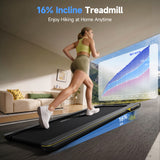 YPOO Ultra Slim Walking Pad Treadmill with 14% Incline, Under Desk Walking Pad with Auto-Maintenance System Belt, Smart App & Remote Control, Portable Treadmill for Home Office, 350LBS Capacity