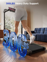 YPOO Walking Pad with Handle Bar 13% Incline 300 LBS,Under Desk Treadmill, Home & office treadmill, 13% incline with handle. Desk-friendly, APP connected, easy portable storage