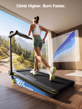 YPOO Ultra Slim Walking Pad Treadmill with 14% Incline, Under Desk Walking Pad with Auto-Maintenance System Belt, Smart App & Remote Control, Portable Treadmill for Home Office, 350LBS Capacity