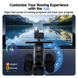 YPOO Rowing Machine for Home, 350 LB Capacity, 16-Level Silent Resistance, Magnetic Rowing Machines for Home Foldable, Full-Body Workout Compact Rowing Machine for Cardio & Strength with APP Support